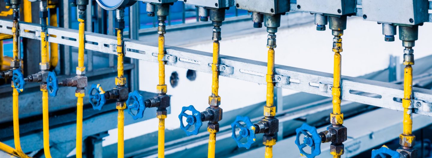 steel pipelines and cables in a plant,Industrial zone.