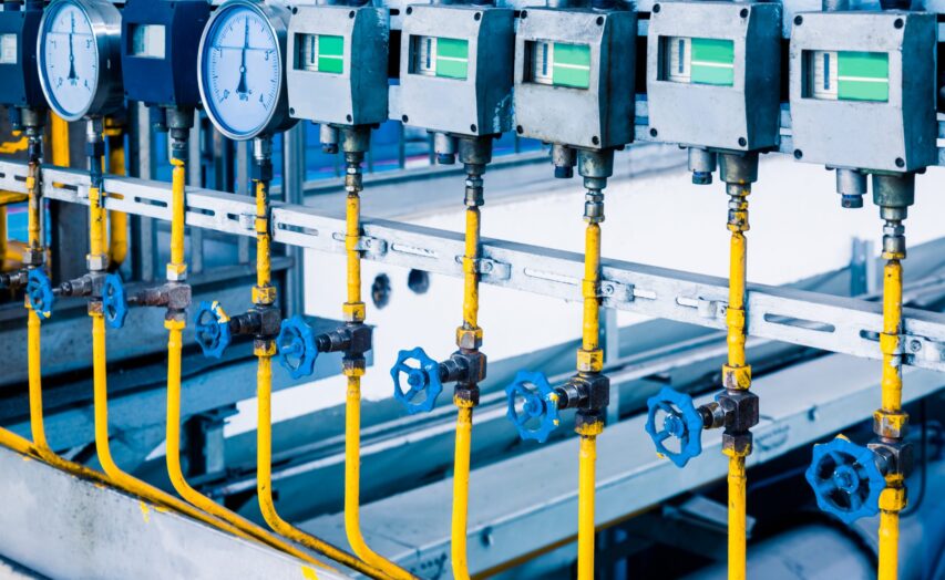 steel pipelines and cables in a plant,Industrial zone.